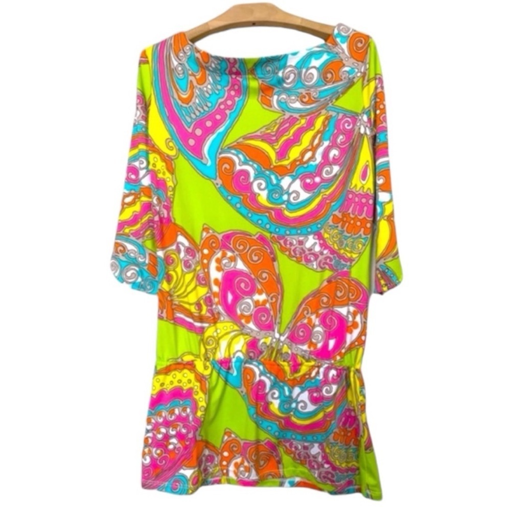 Trina Turk Neon Color Paisley 70’ Print Mini Sundress Dress‎ Size XS